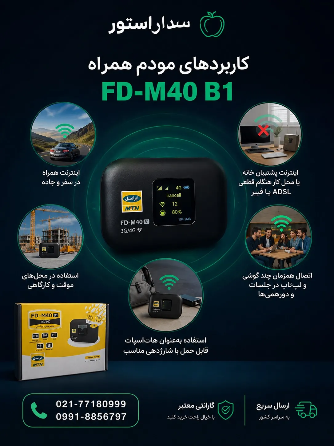 کاربردهای مودم همراه FD-M40 B1