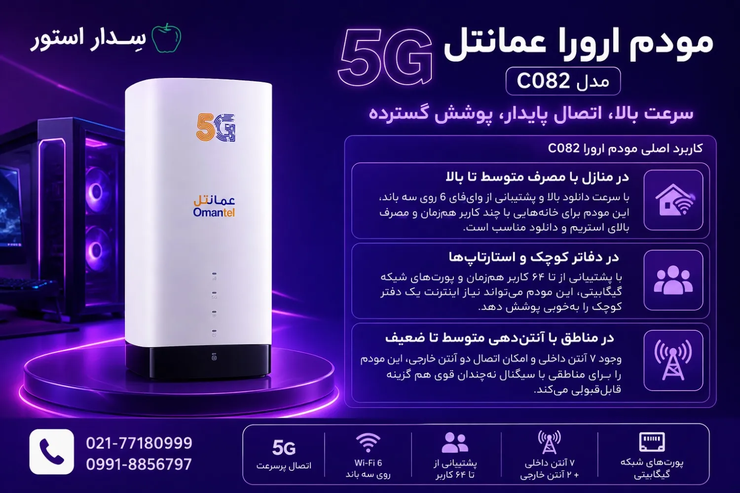 مودم ارورا عمانتل 5G مدل C082