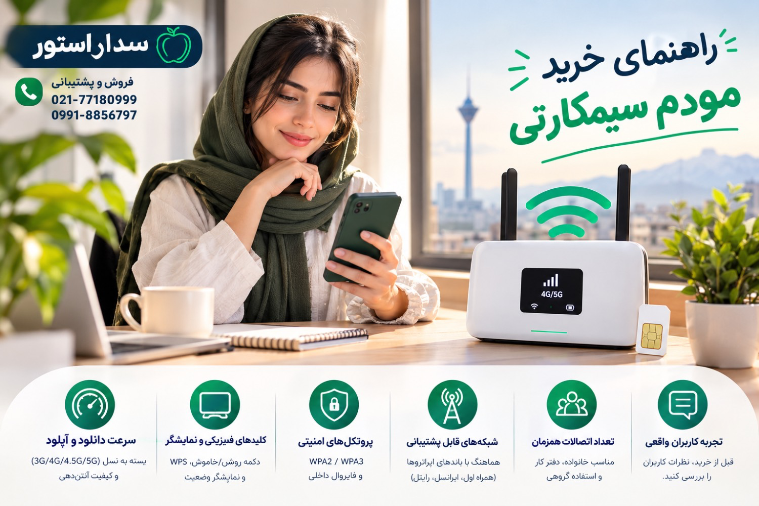 چک کردن مشخصات فنی قبل خرید  مودم سیمکارتی