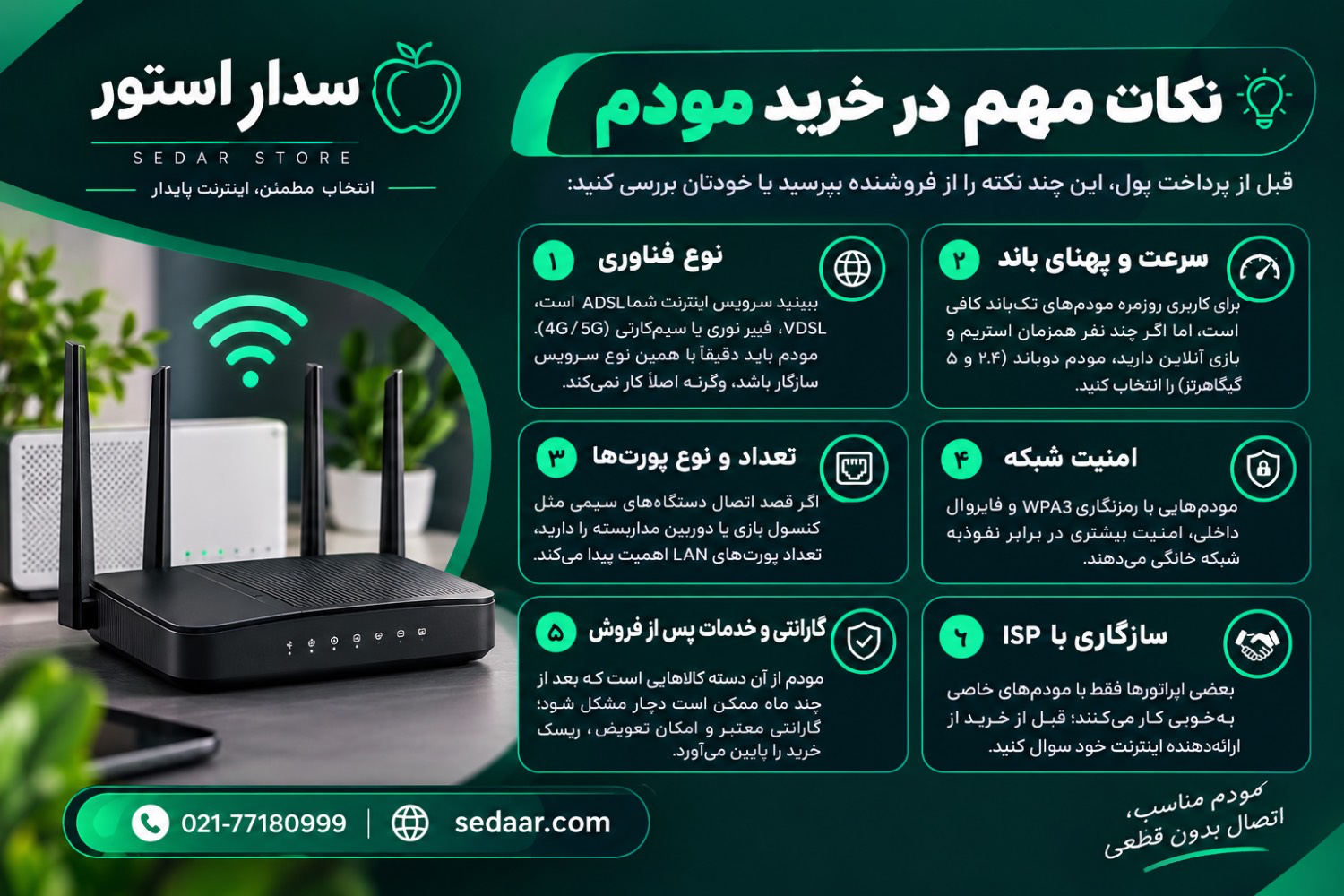 نکات مهم در خرید مودم